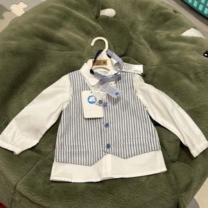 Mayoral 12m dress shirt and bow tie boy